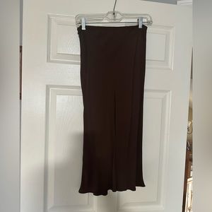 Adorable chocolate skirt flowing with a flair bottom